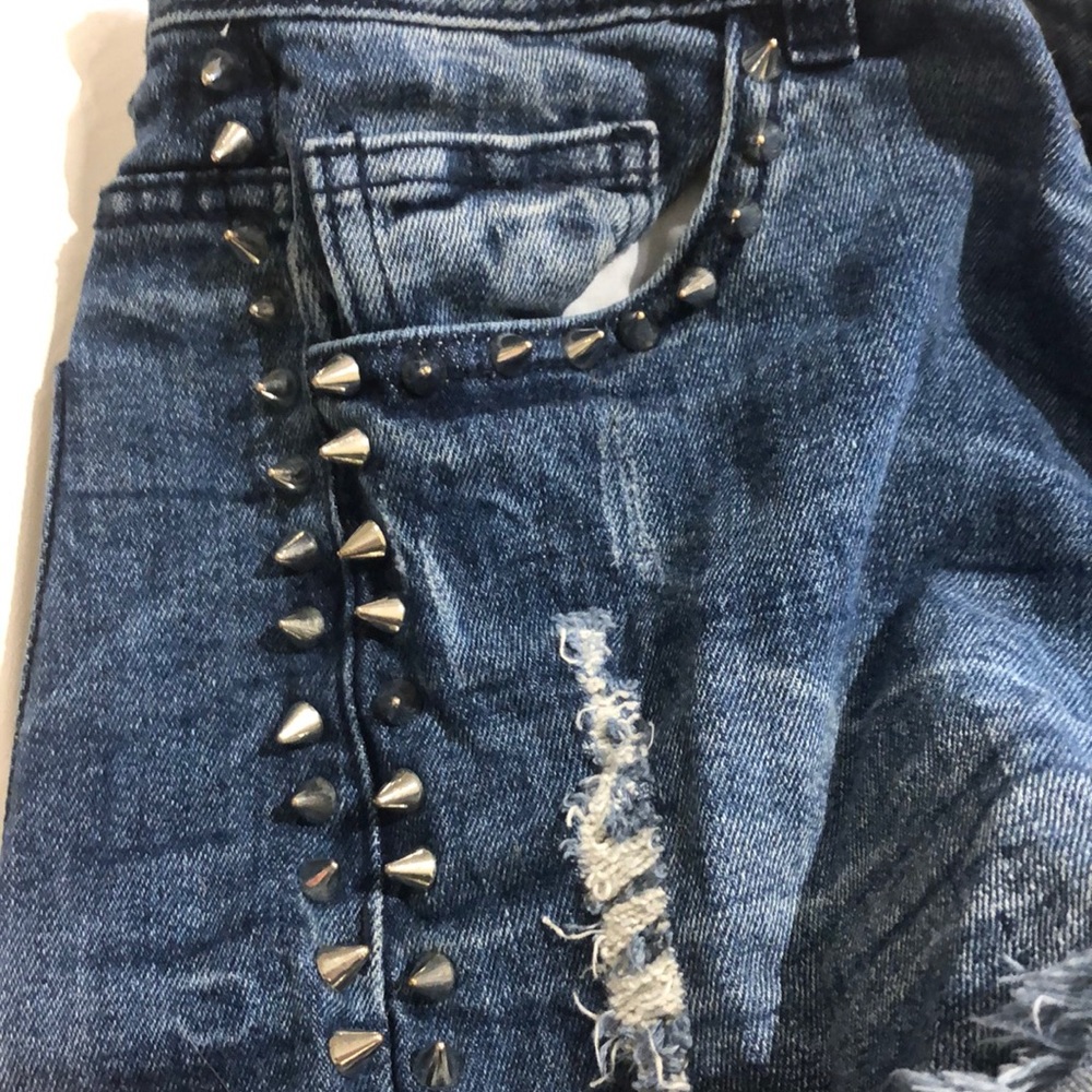 High rise spiked shorts